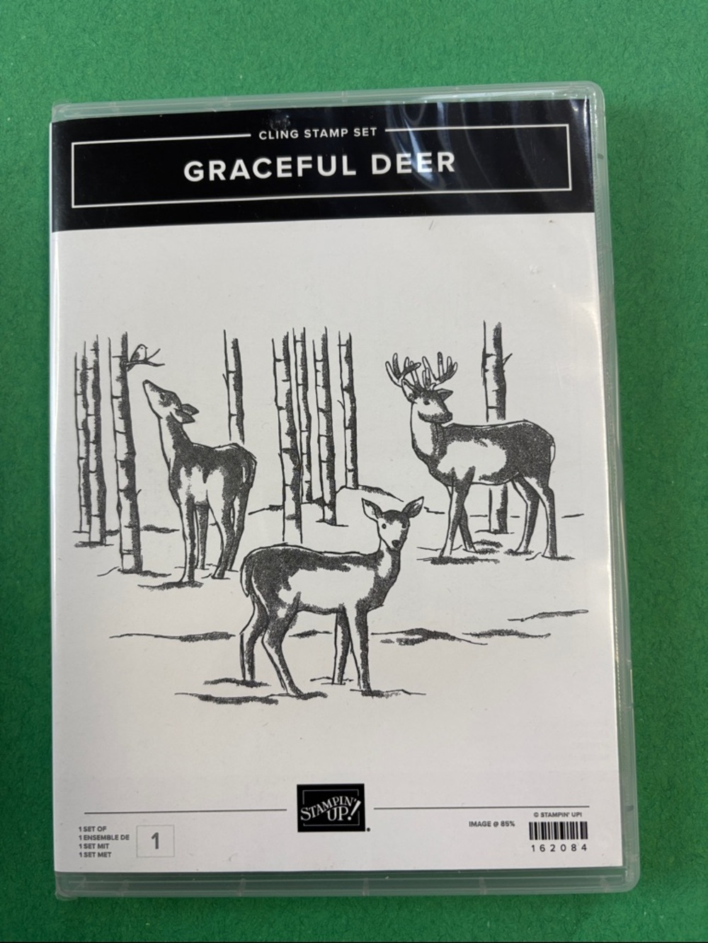Stampin' Up! Graceful Deer Cling Stamp Set - Black and White